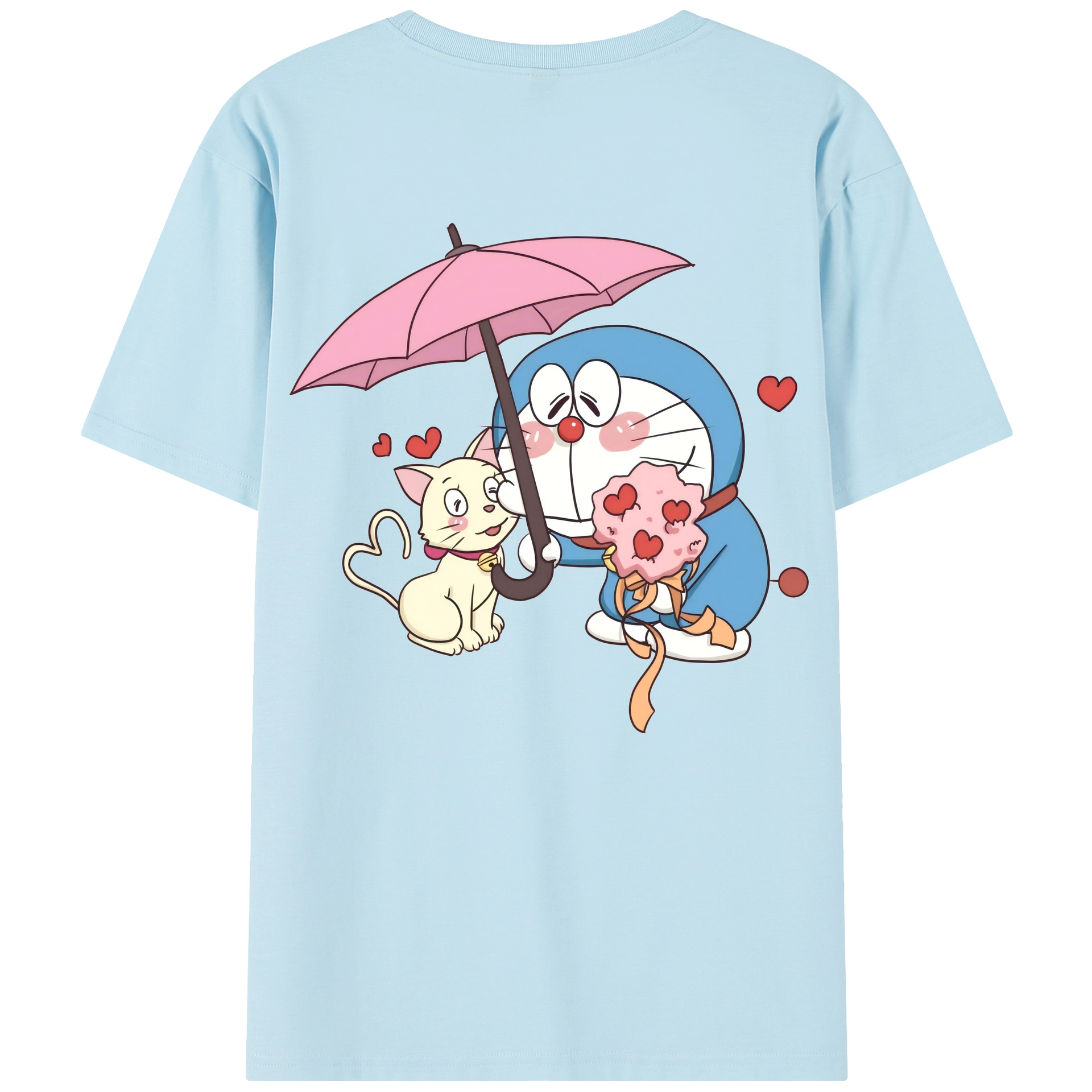 （画像用） ドラえもん Doraemon 綿100％半袖Tシャツ（背面プリント）